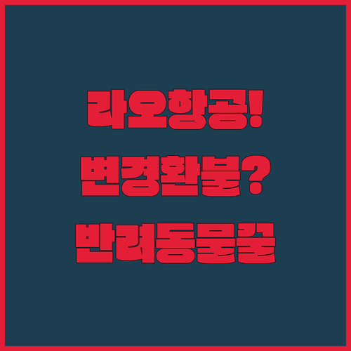 라오항공 예약 변경 및 환불 방법, 반려동물 동반 수화물 규정