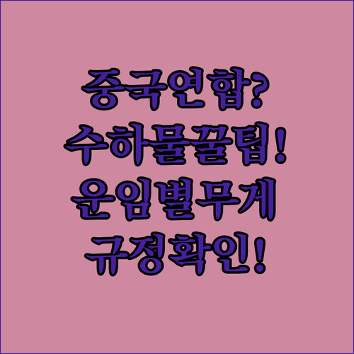 중국연합항공 위탁수하물 규정 총정리 | 운임별 무게와 요금