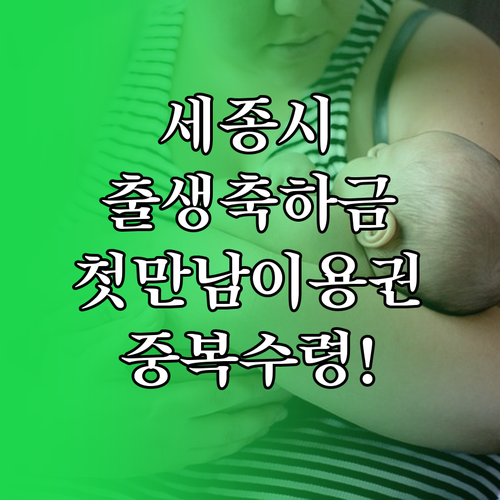 세종시 출생축하금과 첫만남이용권 중복 수령 방법